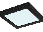 Lubinis LED šviestuvas GLOBO Lasse, paviršinis, 12W, 230V, 1050 lm, 3000/4000/6500K, kvadratinis, juodos sp., 167x167x18 mm, 12380-12B