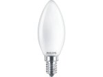 LED lempa PHILIPS, 4,3W (=40W), E14 B35 žvakė, 220-240V, 2700K, 470 lm, filamentinė, matinė