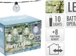 Lauko girlianda LED, 10 vnt. lempučių, šalta balta sp., su laikmačiu, veikimui reikalingos baterijos