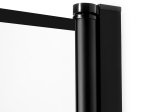 Dušo kabina HARMONY Nerea Flex Black HAR-0300, 90 x 90 x 195 cm, kvadratinė, berėmė, juodas profilis, skaidrus 6 mm stiklas, be padėklo