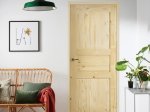 Medžio masyvo durų varčia MANOEL MARCHETTI, su išpjova spynai ir rankenai, Scandic, spl. natūrali šakota pušis, matmenys 2020x600x35 mm