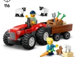 Konstruktorius LEGO City, raudonas ūkio traktorius su priekaba ir avimi