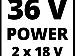Akumuliatorinė vejapjovė EINHELL GE-CM 43 Li M Kit (2x4,0Ah), 36 V, pjovimo plotis 43 cm, 63 l krepšys, svoris 16,5 kg, 2 x 4,0 Ah akumuliatoriai ir pakrovėjas