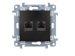 Kompiuterio lizdas KONTAKT SIMON 10, juodos sp., 2 viet., CAT6E UTP, C62.01/49