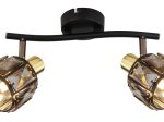 Kryptinis šviestuvas GLOBO Iniana, E14, 2 x 40W, 230V, aukso sp., 280x220x180 mm