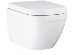 Klozetas GROHE EURO CERAMIC, pakabinamas, be nuplovimo lanko, su Triple Vortex nuleidimu, lėtai nusileidžiantis dangtis, baltas, 39554000