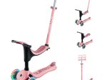 Paspirtukas GLOBBER Go Up Sporty Lights V2, pastelinis rožinis, apkrova iki 20kg