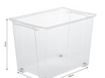 Daiktadėžė ROTHO Evo, 65 l, skaidri, su ratukais