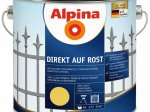 Antikoroziniai dažai ALPINA Direkt Auf Rost, geltonos spalvos, šilko blizgesio, tiesiai ant rūdžių, 2,5 l