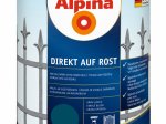 Antikoroziniai dažai ALPINA Direkt Auf Rost, ryškiai mėlynos spalvos, šilko blizgesio, tiesiai ant rūdžių, 0,75 l