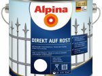 Antikoroziniai dažai ALPINA Direkt Auf Rost, baltos spalvos, šilko blizgesio, tiesiai ant rūdžių, 2,5 l