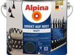 Antikoroziniai dažai ALPINA Direkt Auf Rost, Matiniai, antracito spalvos, RAL 7016, 2,5l
