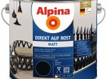 Antikoroziniai dažai ALPINA Direkt Auf Rost, Matiniai, juodos spalvos, RAL 9005, 2,5l