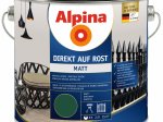Antikoroziniai dažai ALPINA Direkt Auf Rost, Matiniai, žalios spalvos, RAL 6005, 2,5l