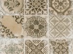 Plytelių keraminis dekoras KAI Capri 5950, 25 x 40 cm, 1,200 m2/dėž., smėlio spalvos patchwork, Bulgarija