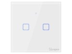 Išmanusis jungiklis SONOFF T0Eu2C-Tx, 2 kanalų, 480W/1 kanalui, 960W/viso, 230V, valdomas liečiamu mygtuku, programėle, Wi-Fi, baltas, IM190314010