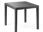 Plastikinis stalas KING, kvadratinis 78 x 78 cm, sp. antracitas, maks. apkrova iki 60kg