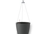 Plastikinis pakabinamas vazonas LECHUZA, Nido Cottage 28, granito spalvos, skersmuo 27 cm.