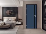 Laminuotos vidaus durys su užlaida VOSTER Moderno, kairinės, spalva Dark deep blue, 2030x744x40 mm