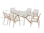 Lauko baldų komplektas ESTI ESTA NAPA, 100 x 180 cm stalas, 6 kėdės. Aliuminio karkasas, keraminis stalviršis