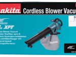 Akumuliatorinis pūstuvas-siurblys MAKITA DUB187Z, LXT, 18V, maks. oro srautas 4,2 m³/min, svoris 3 kg, be akumuliatorių ir kroviklių