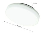 LED šviestuvas TOPE Rio, 15W, 3000/4000/6000K, 1358 lm, IP54, virštinkinis, apvalus, baltos sp., matmenys 220 x 50 mm, 6004000076