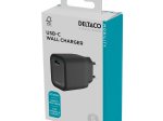 Sieninis įkroviklis DELTACO AC151, 1x USB-C PD, 20 W, juodos sp., USB-C, 1903150