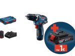 Akumuliatorinis suktuvas BOSCH Professional GSR 12V-35, 12 V, sukimo momentas 20-35 Nm, komplekte 2 x 3,0 Ah akumuliatoriai ir kroviklis, lagaminas, 06019H8002