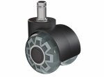 Biuro kėdės ratukai WALTECO, diametras 50 mm, kaištis 11 mm, skaidrūs, apkrova 60 kg, 5 vnt.