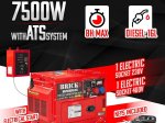 Dyzelinis generatorius BRICK BG7500SM-AT, nominali galia 7 kW, maksimali galia 7,5 kW, degalų bako talpa 16 L