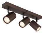 Kryptinis šviestuvas GLOBO James, GU10, 3 x 25W, 230V, matinės bronzos spalvos, 390 x 60 x 145 mm
