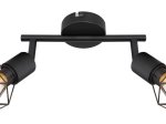 Kryptinis šviestuvas GLOBO Xara I, E14, 2 x 40W, 230V, juodos sp., 220x80x180 mm