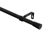 Sieninis viengubas karnizo rinkinys SANTIM Astra, ilgis 2000 mm, 19 mm skersmuo, metalinis, spl. matinė juoda, be žiedų