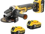 Akumuliatorinis kampinis šlifuoklis DEWALT DCG405P3-QW, 18 V, Komplekte 3x5,0 Ah akumuliatorių ir kroviklis, lagaminas
