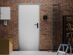 Plieninės durys, su stakta ir furnitūra, dešininės STALPRODUKT, spl. balta RAL 9010, 2060x885x40 mm, A140170096