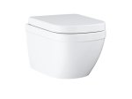Klozetas GROHE EURO CERAMIC, pakabinamas, be nuplovimo lanko, su Triple Vortex nuleidimu, lėtai nusileidžiantis dangtis, baltas, 39554000