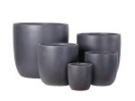 Keraminis lauko vazonas Ombra II, tamsiai pilkos sp., 43 x 43 x 43 cm.
