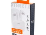 Įkraunamos belaidės ausinės STREETZ T120-WHT, baltos sp.
