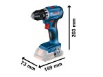 Akumuliatorinis suktuvas BOSCH Professional GSR, 18V-45, 2x3,0 Ah, sukimo momentas 21-45 Nm, 13 mm griebtuvas, lagaminas, 06019K3204