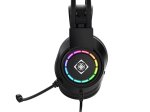 Laidinės žaidimų ausinės DELTACO GAMING DH220, USB, RGB, juodos sp., GAM-168