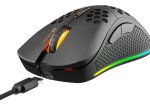 Belaidė žaidimų pelė DELTACO GAMING DM220, 70g svorio, RGB, SPCP6651, 400-6400 DPI, 1000 Hz, juodos sp., GAM-120
