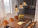 Pakabinamas šviestuvas G.LUX Gt-190-D19-1S-Bl Loft Amber, 1 x E27, 190 mm skersmens gaubtas, juodos/žalvario/gintaro sp.