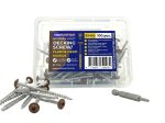 Terasiniai medsraigčiai FASTSHIFTER, 4,5 x 65 mm, plačia galvute, su grąžteliu, nerūd. plieno SS410, RAL8028, 100 vnt.