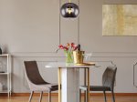Pakabinamas šviestuvas GLOBO Blacky I, E27, 1 x 60W, 230V, žalvario sp. metalas, dūmų sp. stiklas, 300 x 1200 mm, 15345H1MM