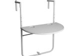 Pakabinamas pusapvalis stalas NOVELLY HOME BY-60B, 73 x 60 x 4,5, plastikas + plienas,  baltos sp., apkrova iki 15 kg