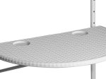 Pakabinamas pusapvalis stalas NOVELLY HOME BY-60B, 73 x 60 x 4,5, plastikas + plienas,  baltos sp., apkrova iki 15 kg