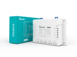Išmanusis jungiklis SONOFF 4Chpror3, 4 kanalų, valdomas programėle, Wi-Fi, galimybė valdyti balsu ir pulteliu (pultelis į komplektaciją neįeina)