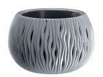 Plastikinis lauko vazonas SANDY BOWL, pilkos spalvos, vazono skersmuo 29 cm.