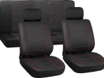 Automobilių sėdynių užvalkalai ALBURNUS, universalūs, medžiaginiai, juoda ir raudona spalva, komplektas