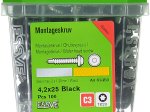 Sraigtai ESSVE, 4,2 x 25 mm, RAL9011 juodos sp., cinkuoti, 100 vnt.